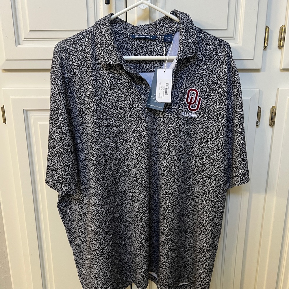 Cutter & Buck Black Patterned Polo Shirt